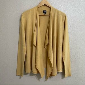 Eileen‎ Fisher. Cashmere Silk Yellow Open Front Cardigan